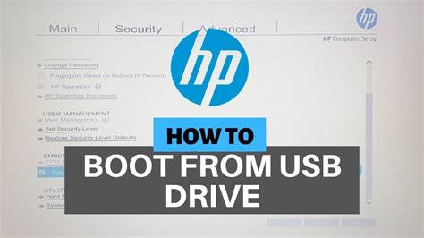 how to boot hp laptop from usb.